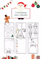 Vorschau - Arbeitsblätter - 10 winterliche Schwung- und Nachspurübungen - Deckblatt