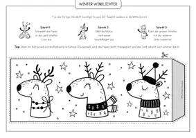 Vorschau - Mal- und Bastelvorlagen - Windlichter Winter / Weihnachten 🎄🕯️Zum Ausmalen & Basteln - Seite 2