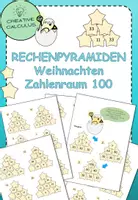 Vorschau - Arbeitsblätter - Rechenpyramiden Weihnachten Zahlenraum bis 100 - Deckblatt