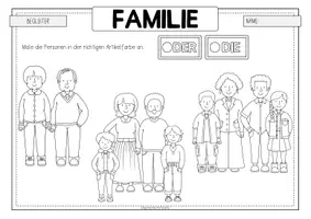 Vorschau - Arbeitsblätter - FAMILIE Artikelübung - Seite 3