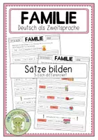 Vorschau - Arbeitsblätter - FAMILIE Sätze bilden - Deckblatt