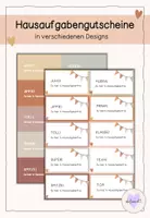 Vorschau - Anderer Materialtyp - Hausaufgabengutscheine - warme Farben & verschiedene Designs - Deckblatt