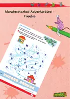 Vorschau - Arbeitsblätter - Monsterstarke Adventsrätsel - Freebie zum ersten Advent - Deckblatt