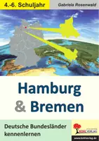 Vorschau - Stationenlernen - Hamburg und Bremen – Deutsche Bundesländer kennenlernen | Stadtstaaten, Hanse, Hafen, Sehenswürdigkeiten, Wattenmeer, Elbe, Weser, Landkarten | Erdkunde Sachunterricht Klasse 4-6 Lösungen - Deckblatt