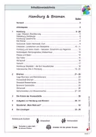 Vorschau - Stationenlernen - Hamburg und Bremen – Deutsche Bundesländer kennenlernen | Stadtstaaten, Hanse, Hafen, Sehenswürdigkeiten, Wattenmeer, Elbe, Weser, Landkarten | Erdkunde Sachunterricht Klasse 4-6 Lösungen - Seite 2