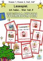 Vorschau - Spiele - Lesespiel Weihnachten – Ich habe, wer hat? Leseanfänger Klasse 1, Klasse 2, DaZ Förderunterricht - Deckblatt