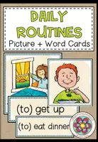 Vorschau - Bildkarten - DAILY ROUTINES - Picture + Word Cards - Deckblatt