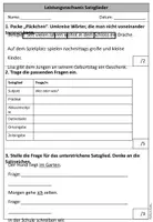 Vorschau - Arbeitsblätter - Klassenarbeit Satzglieder mit PPT zum Anpassen - Seite 1