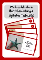 Vorschau - Mal- und Bastelvorlagen - 3D Weihnachtsstern: Bastelanleitung und digitales Tafelbild - Deckblatt