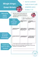 Vorschau - Arbeitsblätter - Mingle bingo: What do you know about the UK? - Deckblatt