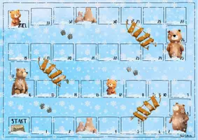 Vorschau - Stationenlernen - ❄️🐻❄️ Bären im Winter Brettspiel Leiterspiel - Seite 1