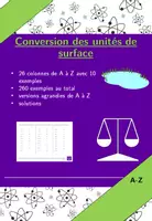 Aperçu - Feuilles d'exercices - Conversion des unités de surface | physique | 26 colonnes - Page de couverture