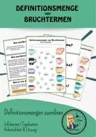 Vorschau - Arbeitsblätter - Definitionsmengen von Bruchtermen - Deckblatt