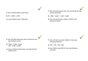 Vorschau - Arbeitsblätter - Geld - Euro und Cent - Sachaufgaben Kartei (Klasse 2-3) #schulstartbyextraklasse - Seite 3