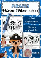 Vorschau - Arbeitsblätter - Hören – Lesen – Malen „Piraten“ für den Anybook Pro - Deckblatt