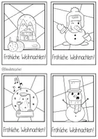 Vorschau - Mal- und Bastelvorlagen - Winter / Weihnachtliche DIY Grußkarten (Mosaik + Pop-Art) - Seite 3