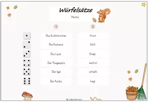 Vorschau - Arbeitsblätter - Würfelsätze - Herbst (dreifach differenziert) - Seite 3