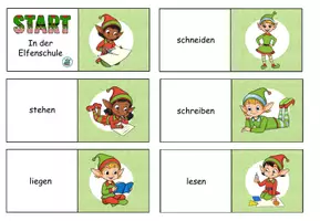 Vorschau - Spiele - Domino "In der Elfenschule" Verben - DaZ / DaF / Deutsch - Seite 1