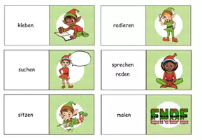 Vorschau - Spiele - Domino "In der Elfenschule" Verben - DaZ / DaF / Deutsch - Seite 2