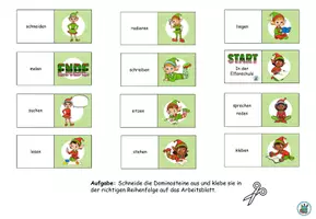 Vorschau - Spiele - Domino "In der Elfenschule" Verben - DaZ / DaF / Deutsch - Seite 3