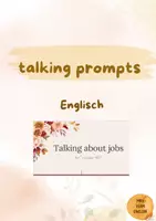 Vorschau - Präsentationen/Tafelbilder - Talking about jobs 2, speaking prompts, topics for discussion - Deckblatt