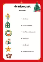 Vorschau - Arbeitsblätter - Wortschatz Advent Bild-Wort DaZ Grundschule - Deckblatt