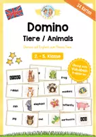 Vorschau - Spiele - Tiere / Animals: Domino auf Englisch (34 Karten) - Deckblatt