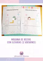Vista previa - Tarjetas / Manipulativos - Máquina de restas (con llevadas) - Portada