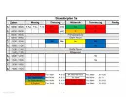 Vorschau - Anderer Materialtyp - Classroom Management: Stundenplan (editierbar) - Seite 1