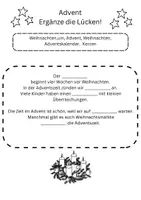 Vorschau - Arbeitsblätter - Advent- Material - Seite 1