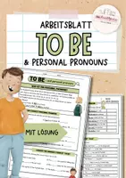 Vorschau - Arbeitsblätter - Arbeitsblatt TO BE und Personal Pronouns - Deckblatt