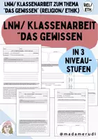Vorschau - Arbeitsblätter - LNW/ Klassenarbeit "das Gewissen" - Deckblatt