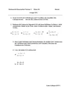 Vorschau - Test - Klassenarbeit: Lineare Gleichungssysteme (Version A und B) - Seite 1