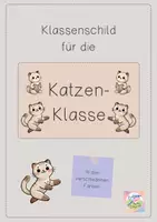 Vorschau - Poster - Klassenschild für deine Katzen-Klasse - Deckblatt