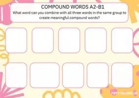 Vista previa - Juegos / Gamificación - Find the Common Word - ESL Game with Compound Words - página 1