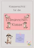 Vorschau - Poster - Klassenschild für deine Erdmännchen-Klasse - Deckblatt