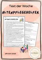 Vorschau - Fördermaterial/Inklusion - Text der Woche: Altenpflegehelfer - Deckblatt