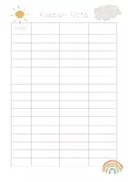 Vorschau - Arbeitsblätter - Klassenliste - Deckblatt