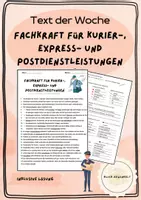 Vorschau - Fördermaterial/Inklusion - Text der Woche: Postbote - Deckblatt