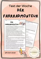 Vorschau - Fördermaterial/Inklusion - Text der Woche: Fahrradmonteur - Deckblatt