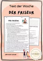 Vorschau - Fördermaterial/Inklusion - Text der Woche: Friseur - Deckblatt