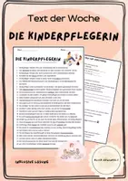 Vorschau - Fördermaterial/Inklusion - Text der Woche: Kinderpflegerin - Deckblatt