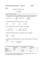 Vorschau - Test - Klassenarbeit zur Wurzelrechnung (Aufgaben und Lösungen) - Seite 3
