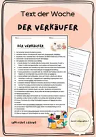 Vorschau - Fördermaterial/Inklusion - Text der Woche: Verkäufer - Deckblatt
