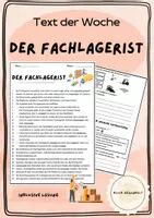 Vorschau - Fördermaterial/Inklusion - Text der Woche: Fachlagerist - Deckblatt