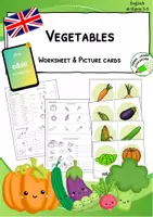 Vorschau - Arbeitsblätter - VEGETABLES - Worksheet - Picture Cards - Deckblatt