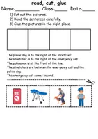 Vorschau - Arbeitsblätter - Feuerwehr Leserätsel - Lesen, schneiden, kleben / Fire Department Reader's Puzzle - Read, cut, stick - Seite 2