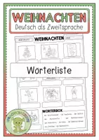 Vorschau - Arbeitsblätter - WEIHNACHTEN Wörterliste - Deckblatt