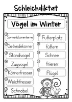 Vorschau - Aufgabenkarten - Schleichdiktat Vögel im Winter - Seite 1
