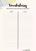Vorschau - Arbeitsblätter - Reading Journal for all books - Lesetagebuch - Seite 1
